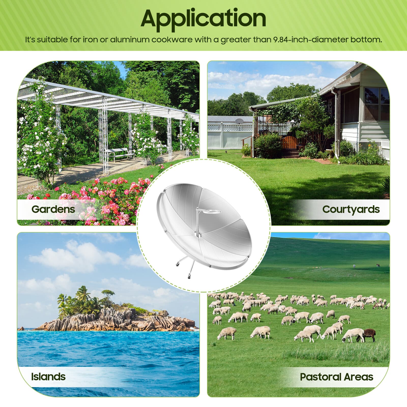 Multifunctional Solar Power Cooker Camping BBQ Grill Cooking Oven Stove for Home 5