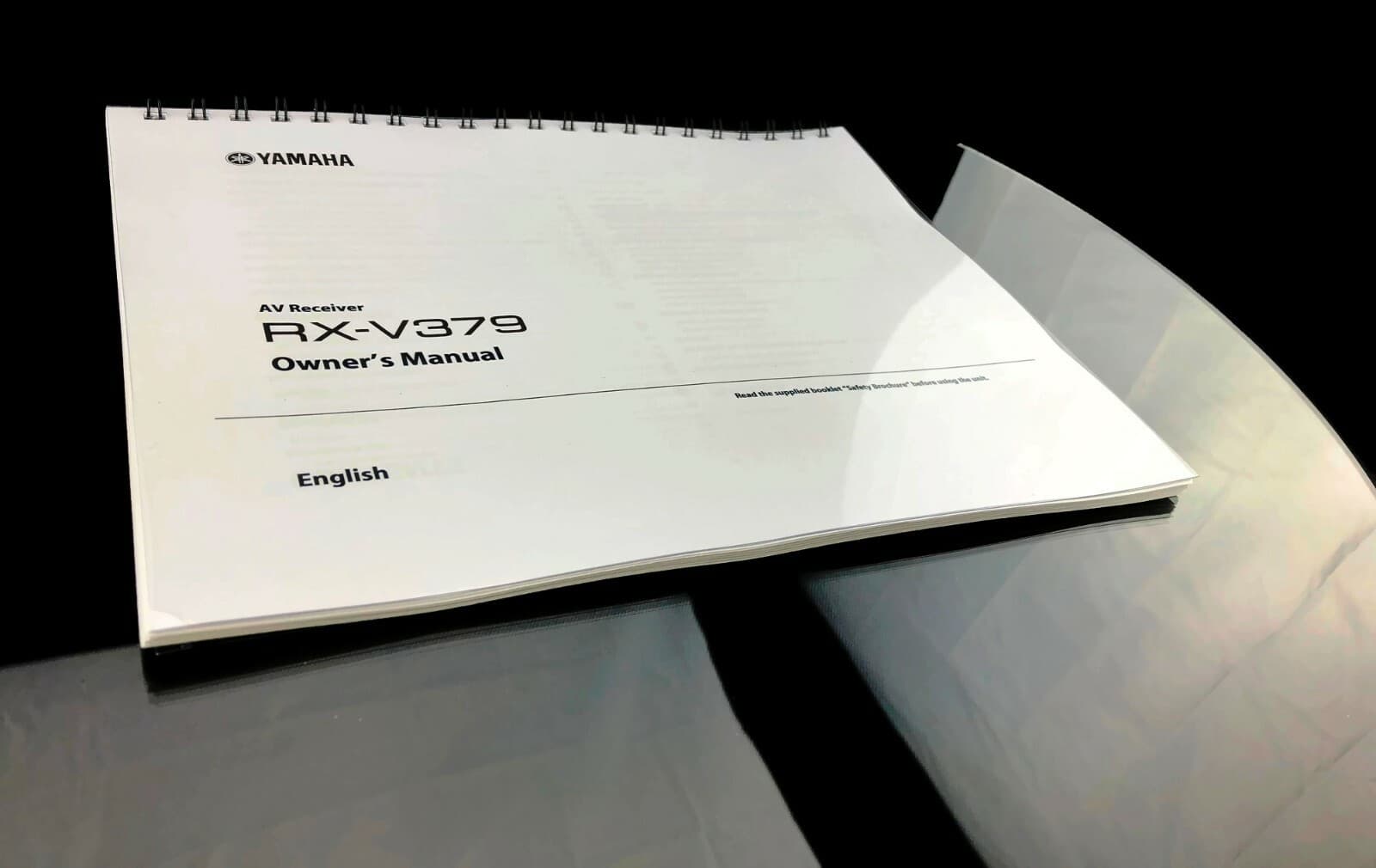 Yamaha RX-V379 AV Receiver Manual Instructions User Guide Reprint 3