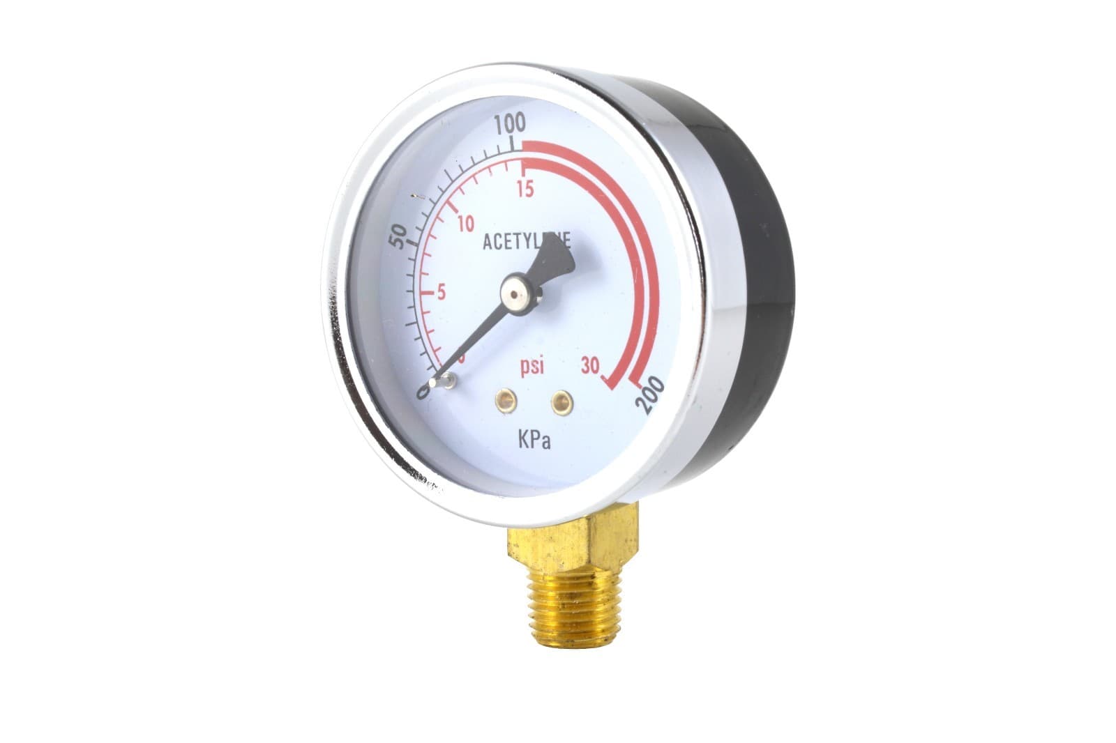 Low and High Pressure Gauges for Acetylene Regulator - 2.5 inches 1/4"NPT (PAIR) 2