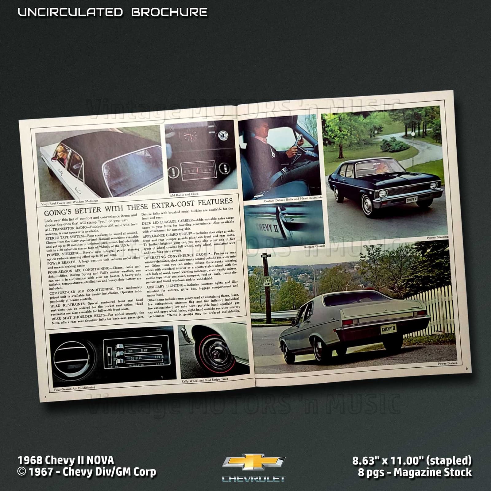 1968 Chevrolet Chevy II Nova SS UNCIRCULATED 12 pg Sales Brochure (c) 1967 4