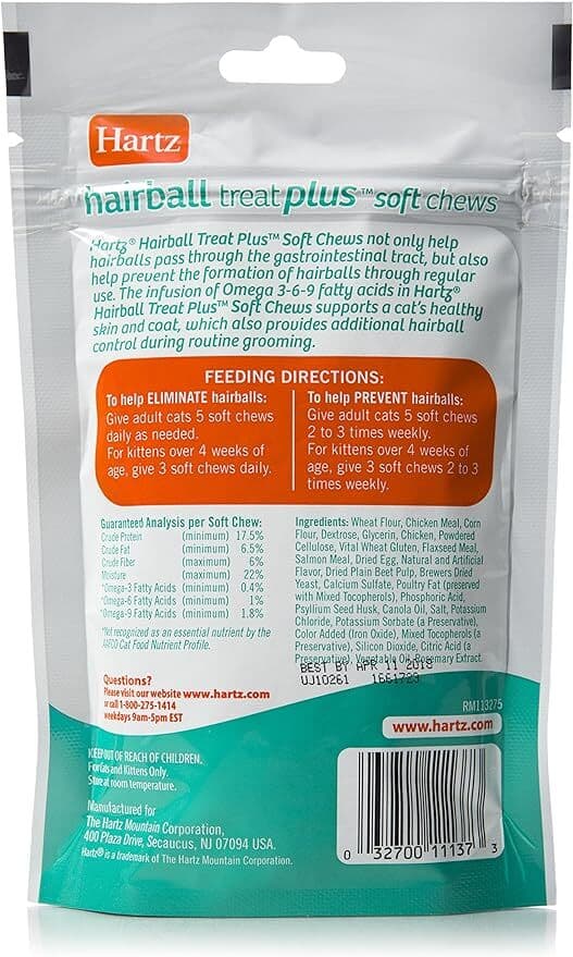 Hartz Hairball Remedy Plus Chicken Flavored Soft Chews for Cats and Kittens 2