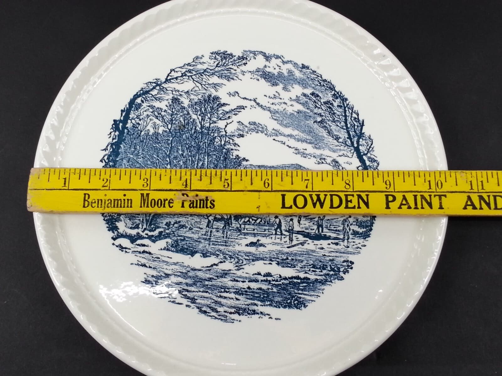 5 Piece Royal China Cake Serving Platter Plate Winter Scene 6