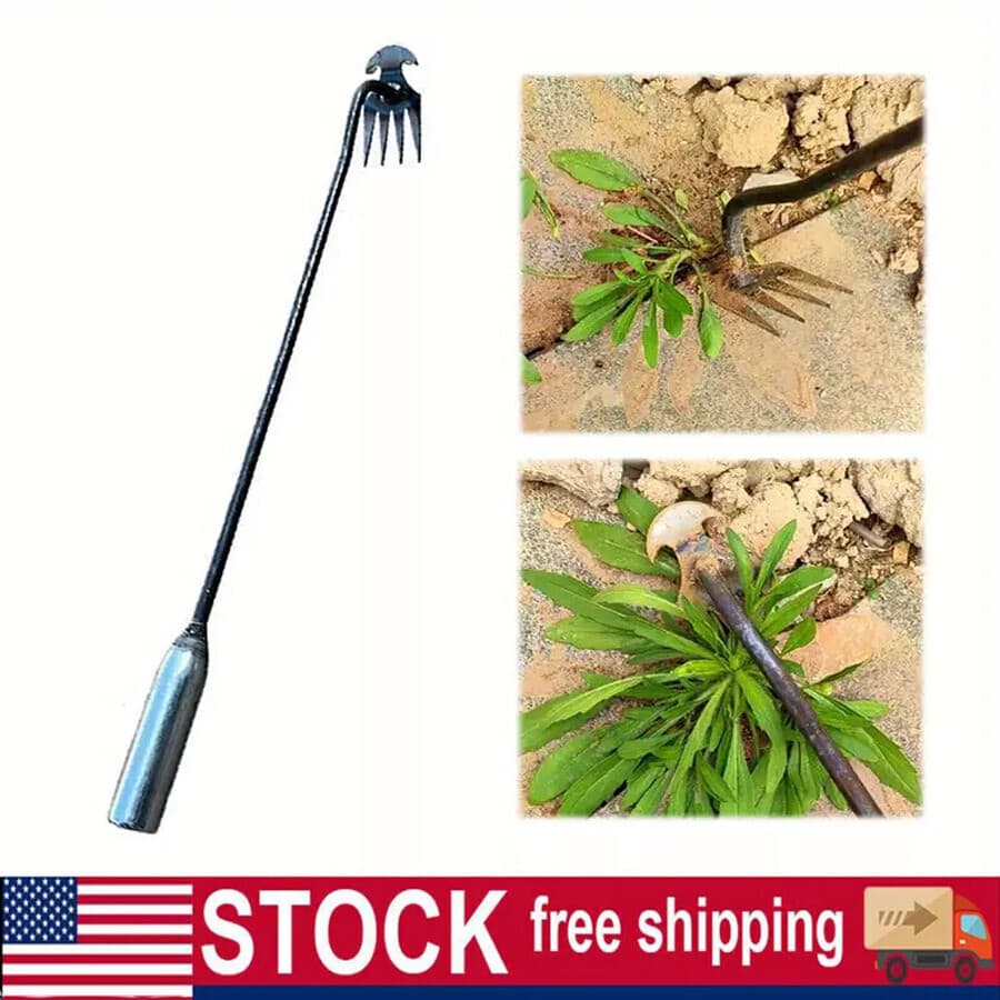 Handheld Weed Puller Weeder Garden Lawn Grass Root Remover Tool Manganese Steel 2