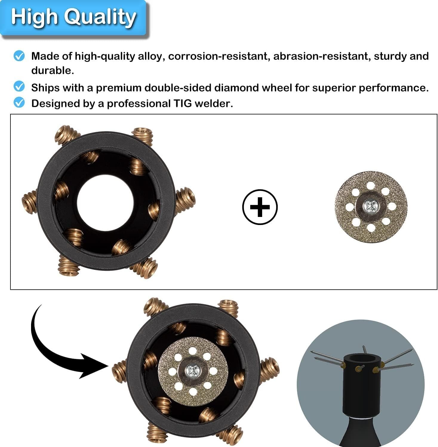 TIG Welding Tungsten Electrode Sharpener/ Grinder Multi-Angle & Offsets 2