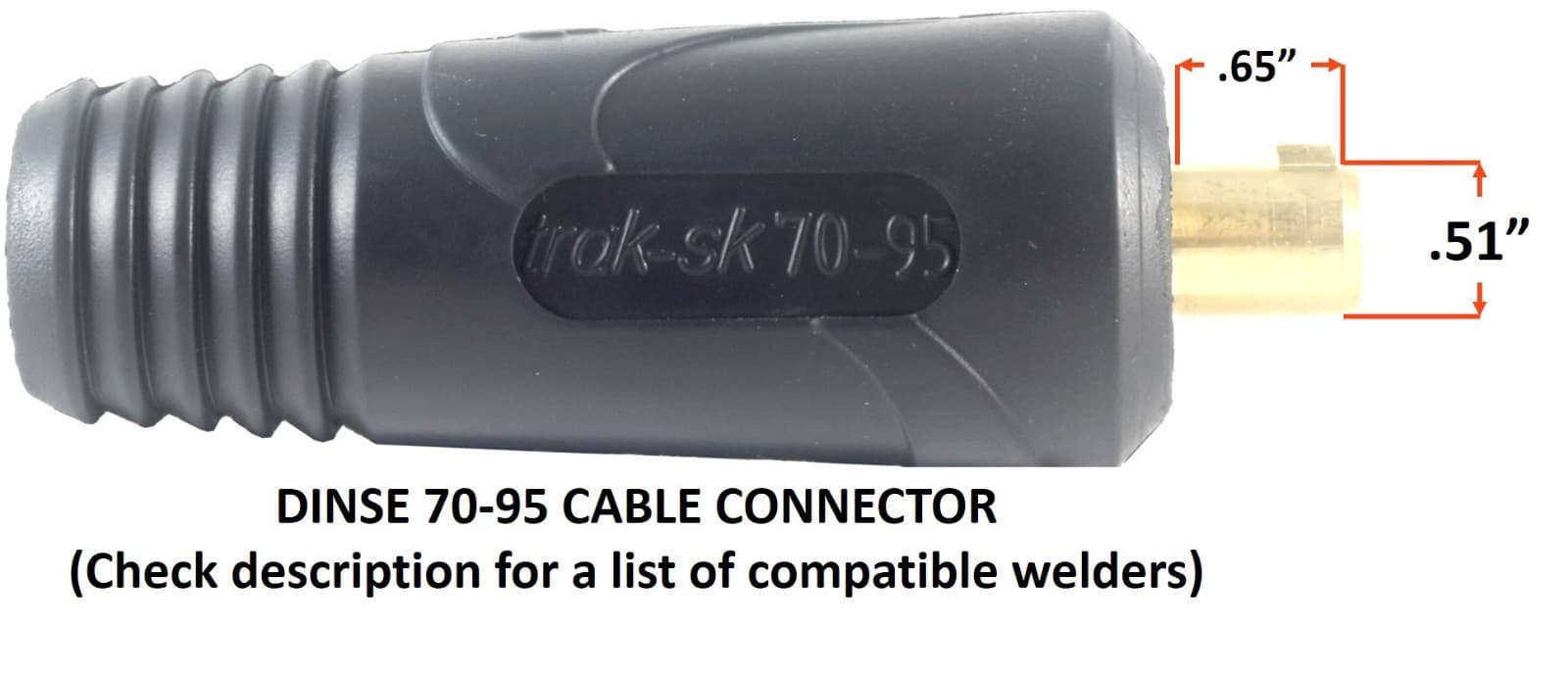 500 Amp Electrode Holder Welding Lead Dinse 70-95 Connector 2/0 cable 25 FEET 2