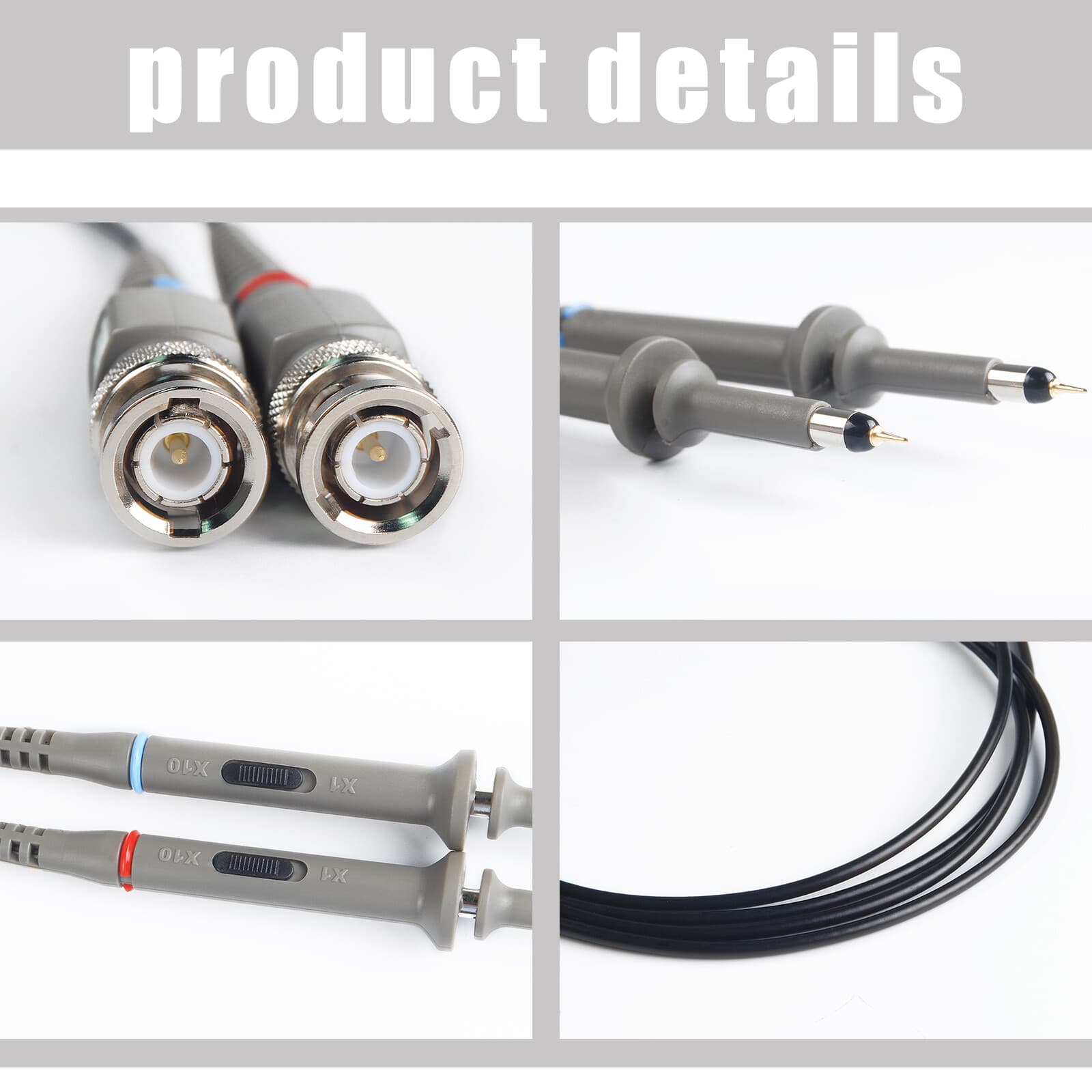 2-Pack P6100 Oscilloscope Clip Probes 100MHz Kit 1X 10X For HP Tektronix 5