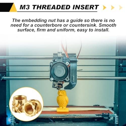 Pcs M3 Heat Inserts Brass Threaded Inserts 3D Printing Knurled M3 x D5 x L4 300 6