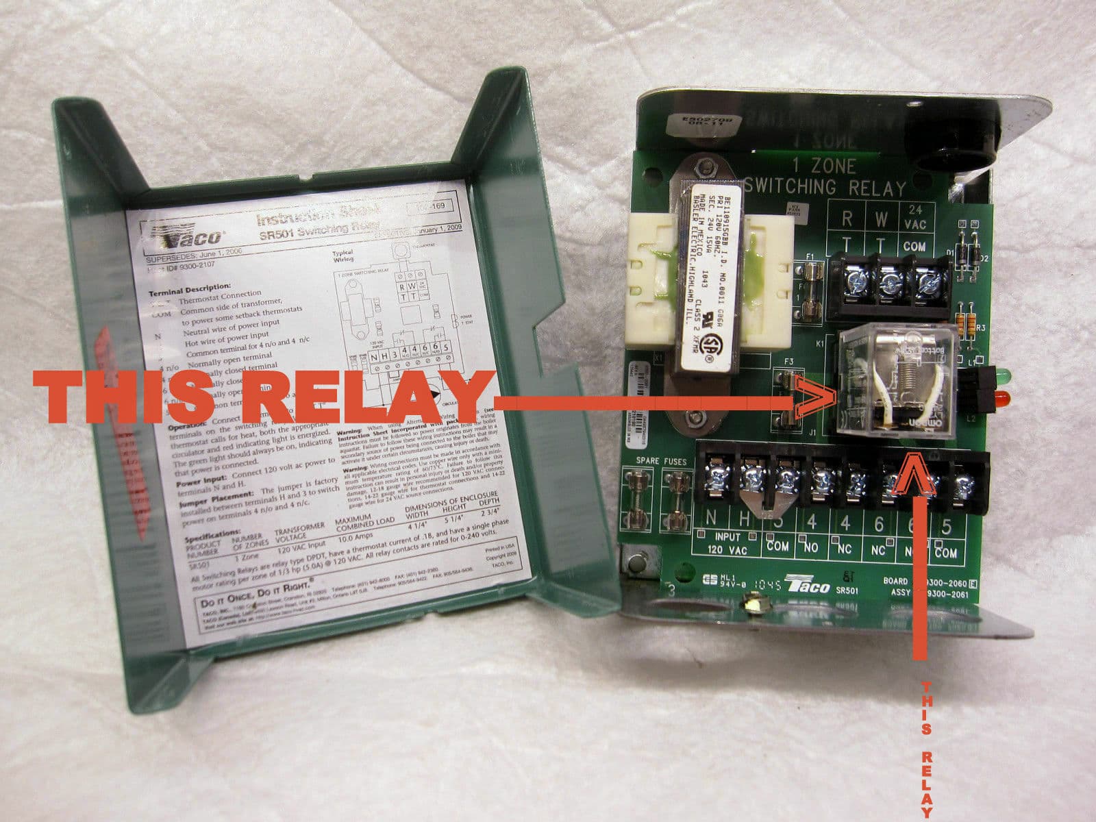 24 volt Replacement Switching Relay (REPLACEMENT RELAY ONLY) Taco/Argo Relay Box 2