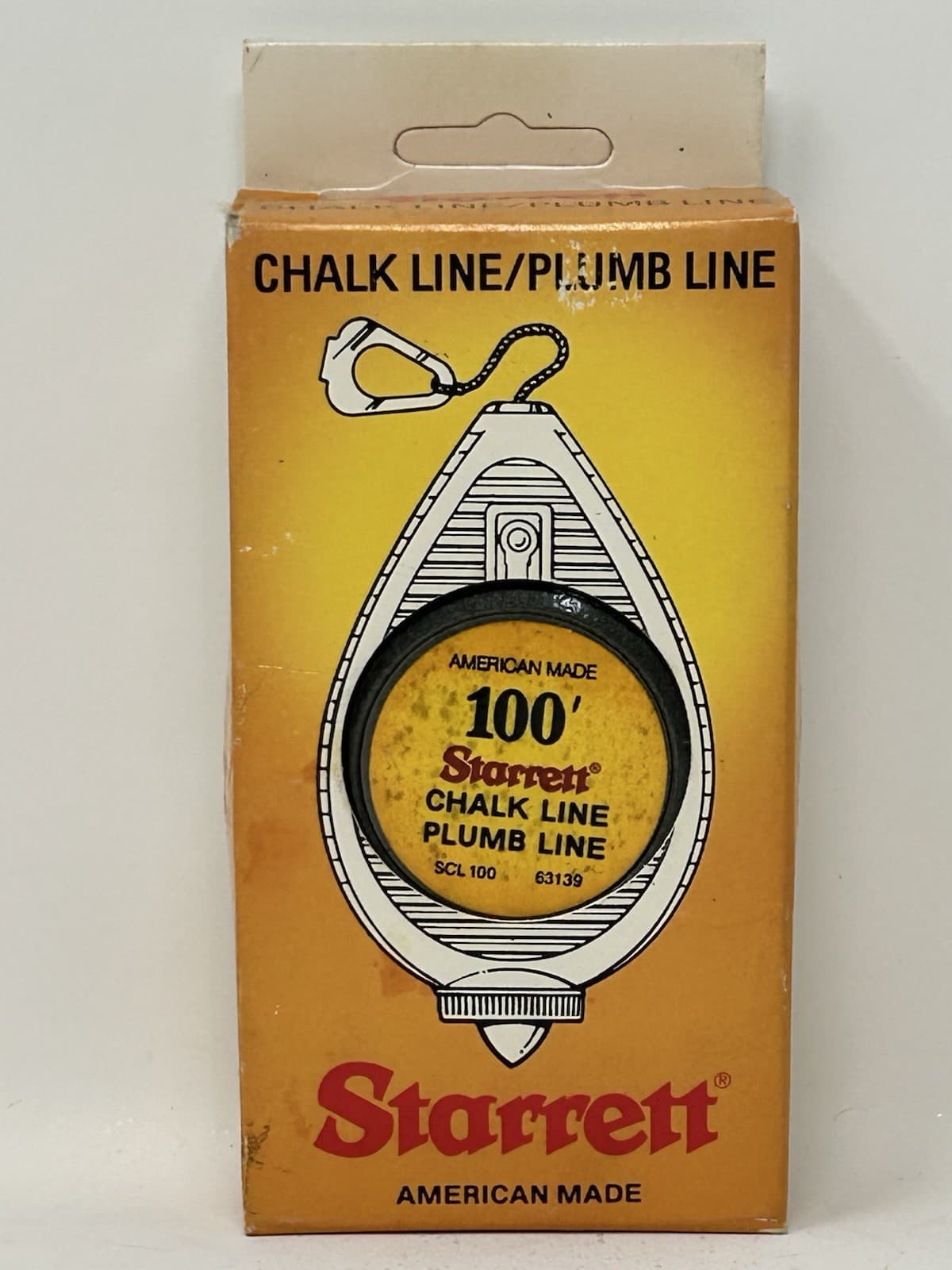 NOS Starrett Tools SCL100 100' Chalk Line - Plumb Bob American Made 🇺🇸