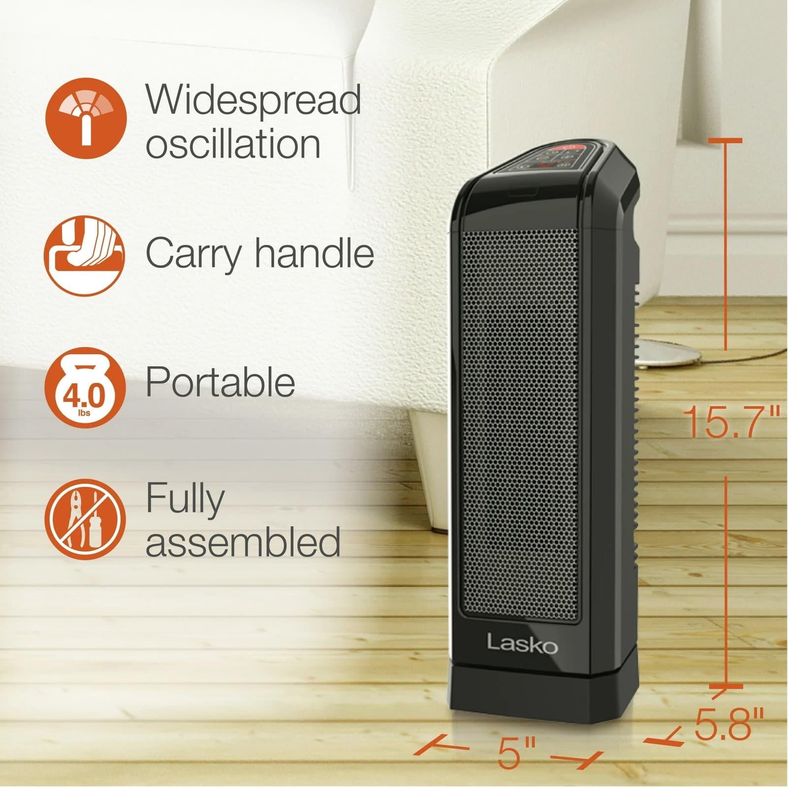 Lasko Digital Ceramic Room Tower Heater with Remote Control CT16670 2