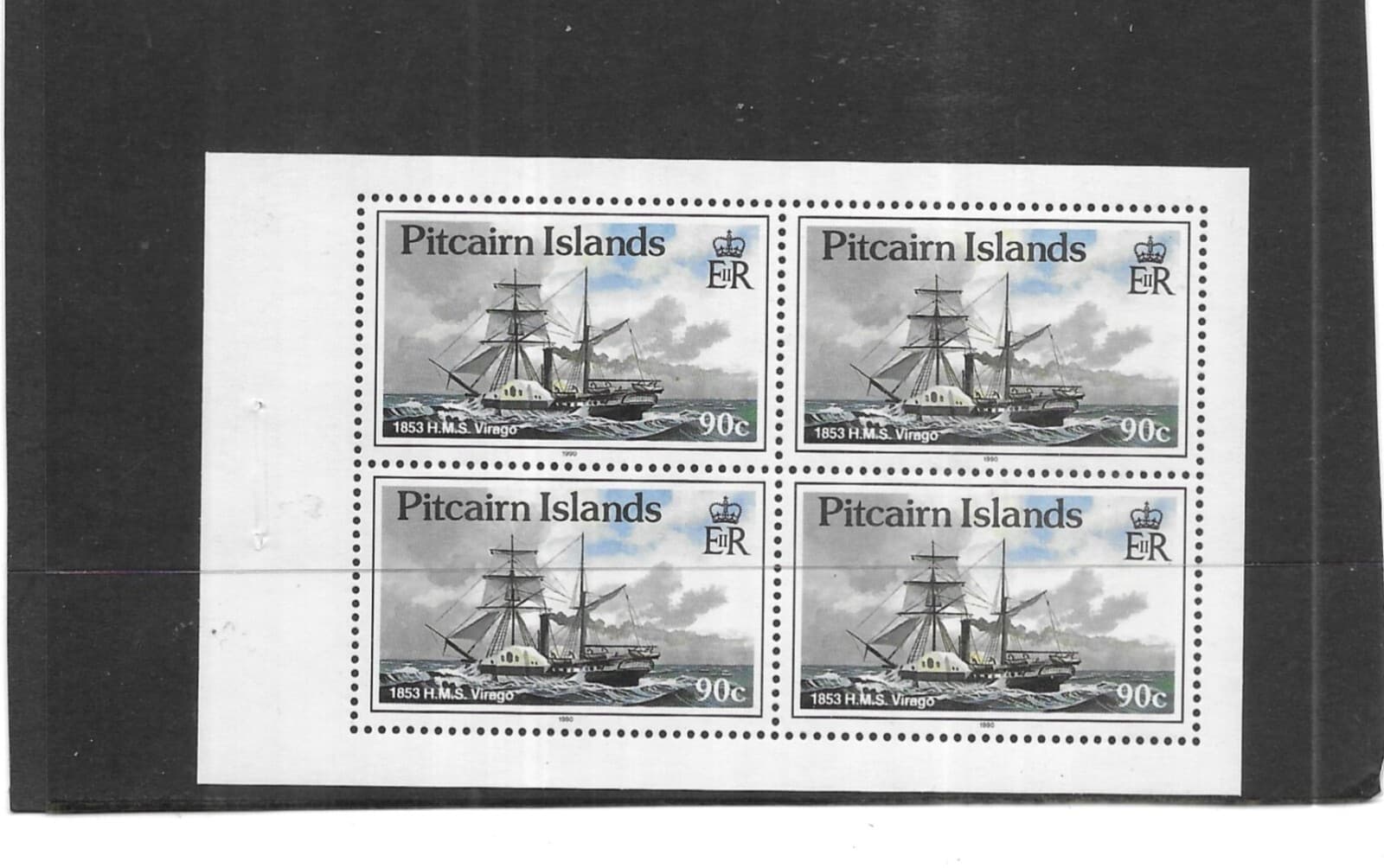 PITCAIRN ISLAND. 1990. SHIPS. MINISHEET. 90 CENTS.  MINT FULL GUM. AS PER SCAN. 2