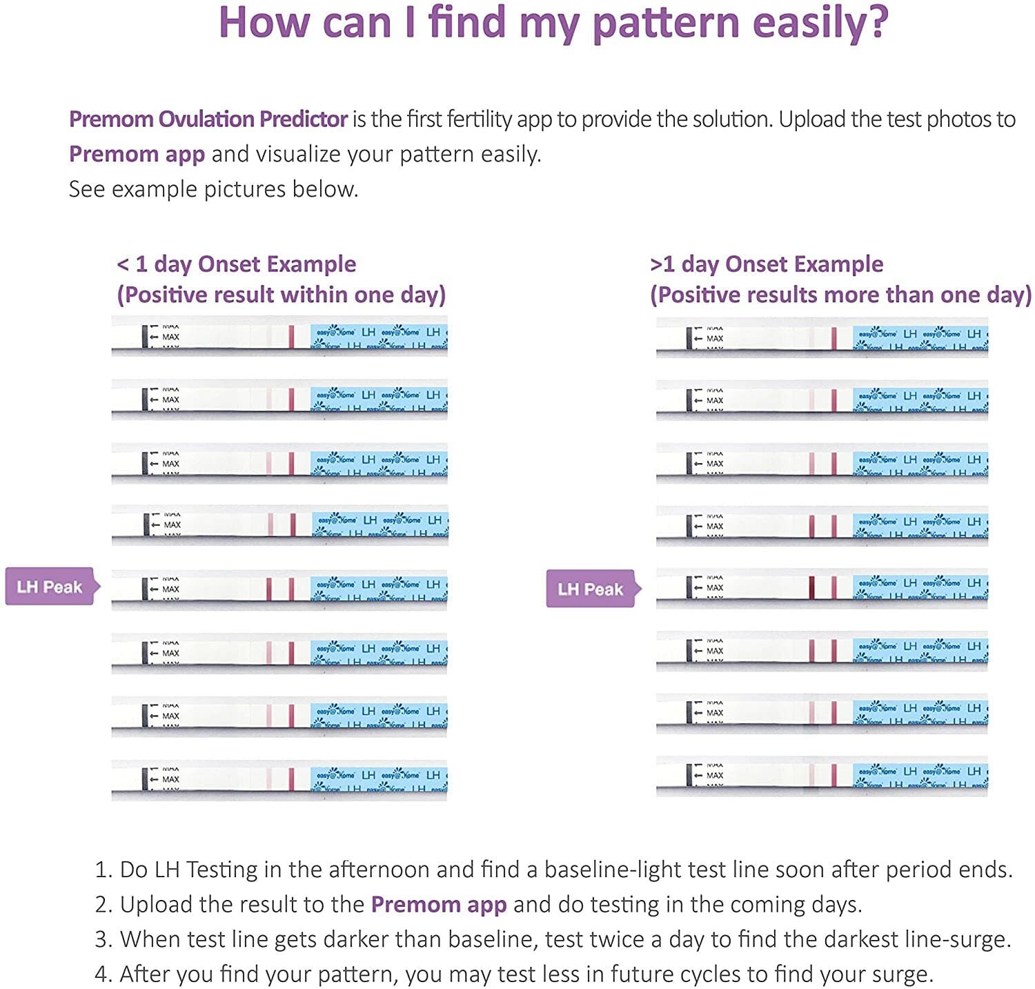 Easy@Home 50 Ovulation Test Strips and 20 Pregnancy Test Strips (50 LH + 20 HCG) 2