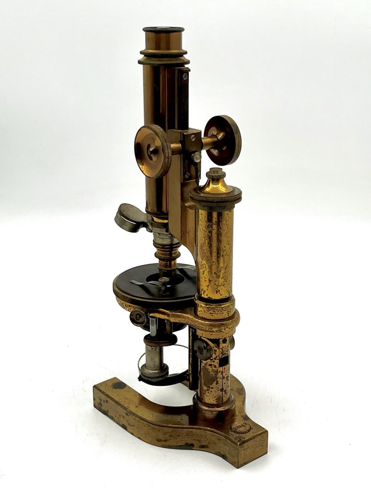 Antique Bausch & Lomb Optical Company Brass Microscope 23243 w/ Lenses in Box 4