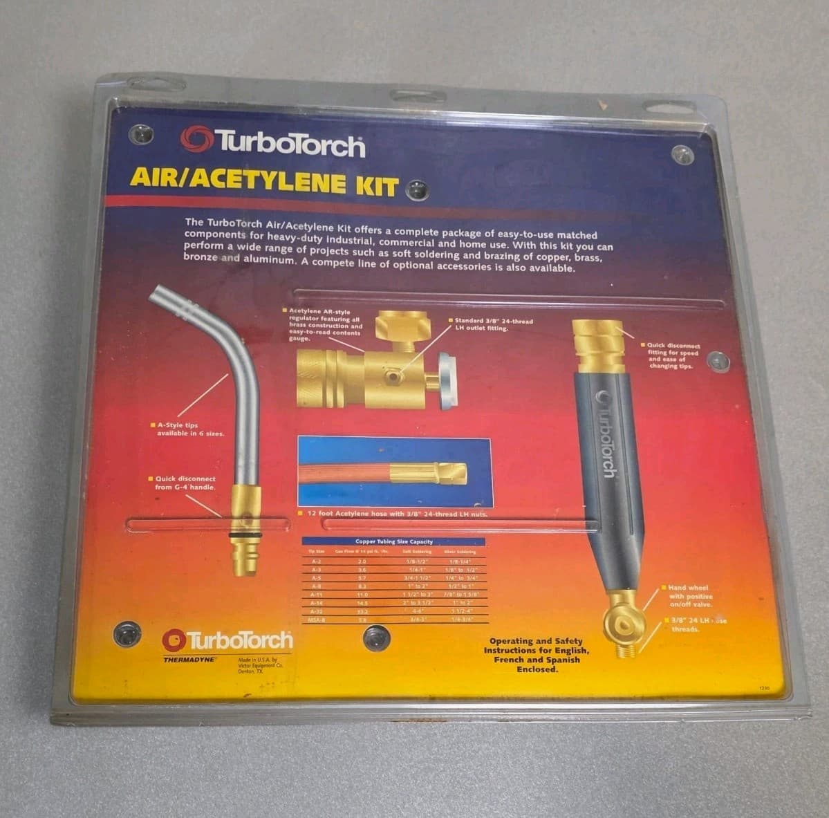 TurboTorch Extreme X-4B Torch Kit 3.5" Air Acetylene New 0386-0336 3