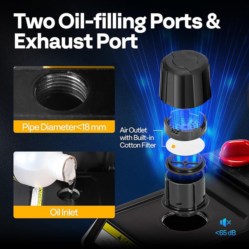 Air Vacuum Pump 1/3 HP 5 CFM & 4 Way Manifold Gauge Set HVAC AC Refrigerant Kit 5