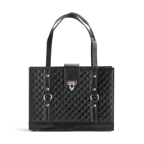 Texture Faux Leather File Organizer Tote -() Black 3