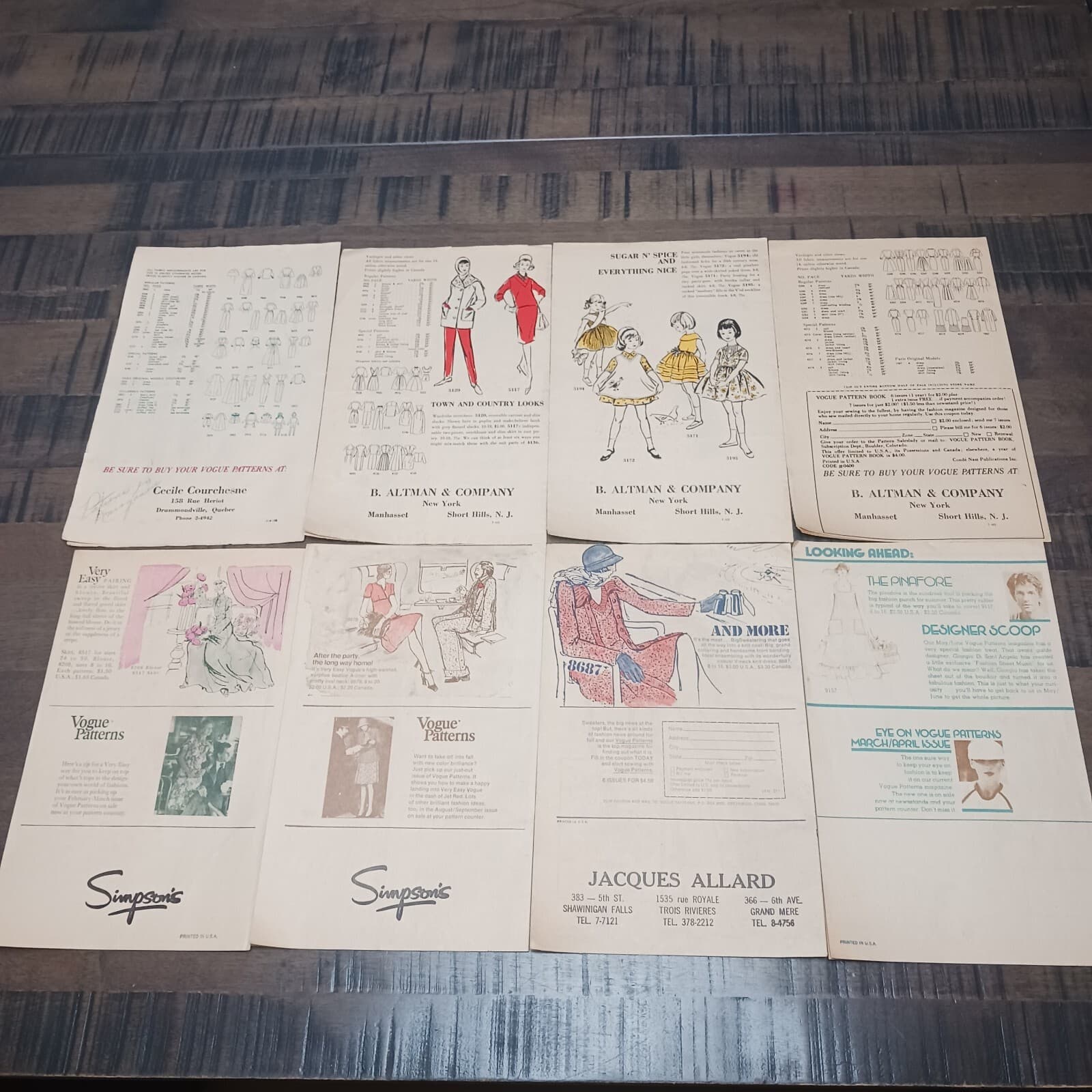 Lot of Vogue Printed Pattern News 60s & 70s Vintage Fashion Newsletter Retro Art 5