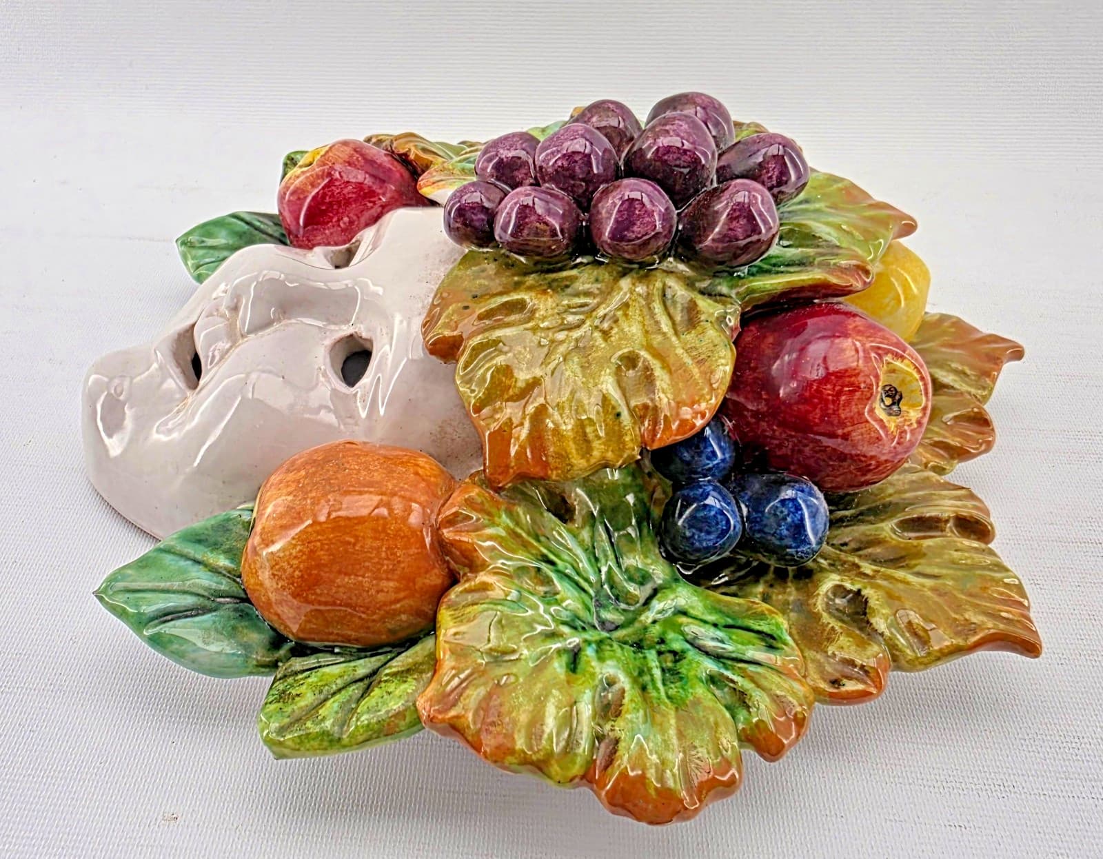 Bacchus Terra Cotta Face Mask Wall Plaque Wine God Harvest Season 4