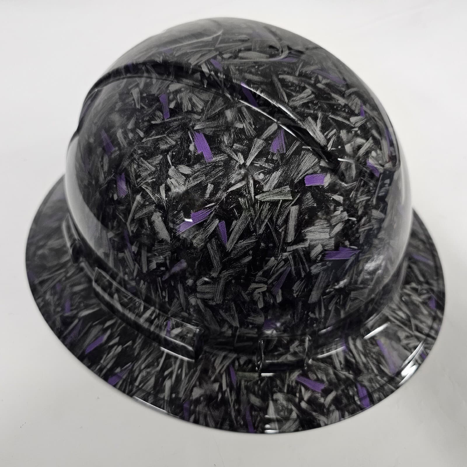 full brim hard hat custom hydro dipped IN FORGED CARBON FIBER PLUM CRAZY PURPLE