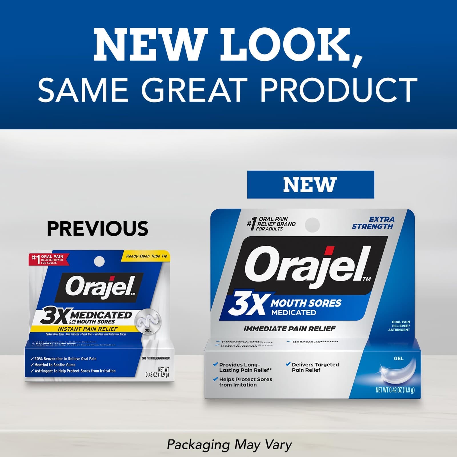 Orajel 3X for Mouth Sores: Maximum Strength Gel Tube 0.42oz- From #1 Oral Pain 2