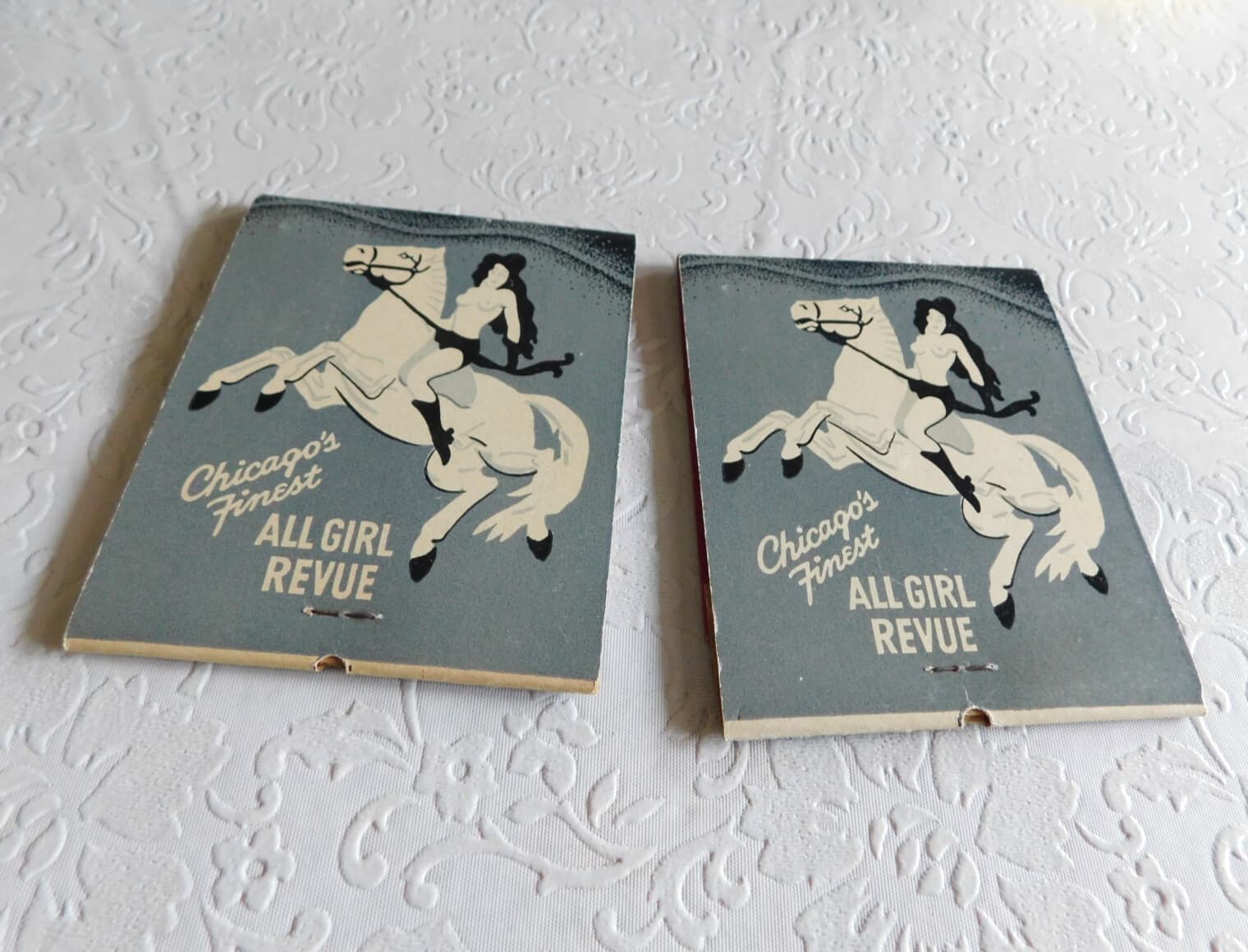 VINTAGE SUPER SIZED FRENCH CASINO CHICAGO ART DECO MATCHBOOK COVERS UNUSED 2