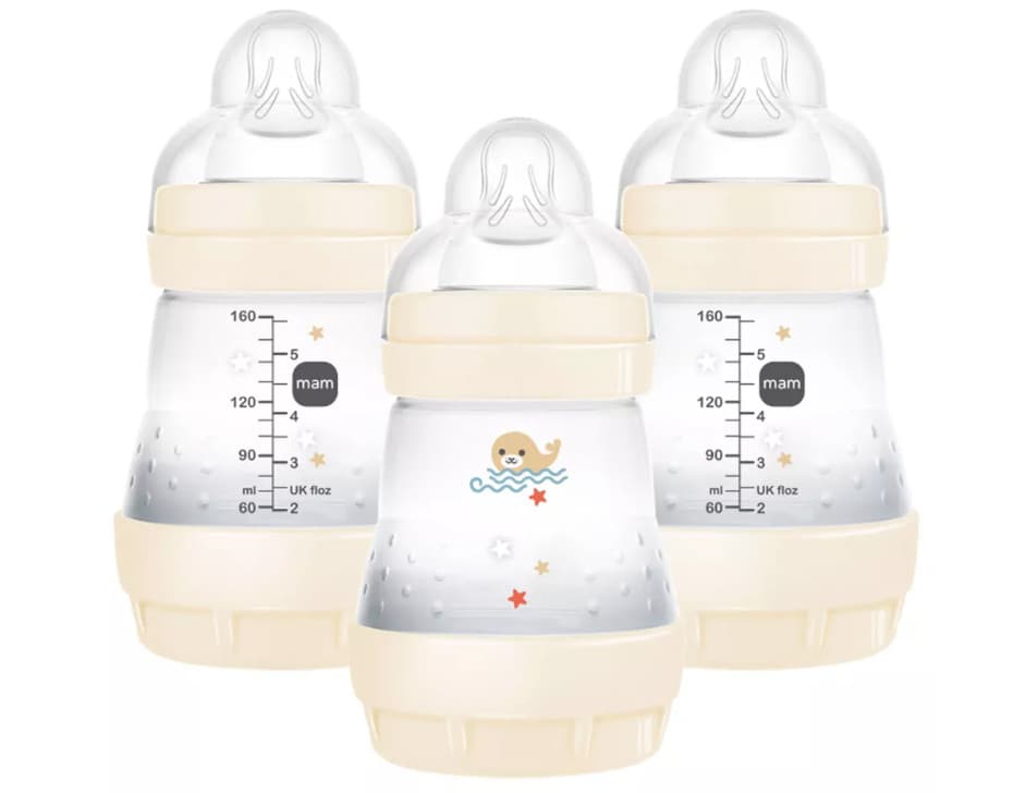 MAM Easy Start Anti-Colic Baby Bottle - Cream - 5oz/3pk - Newborn 0-2 Months 2