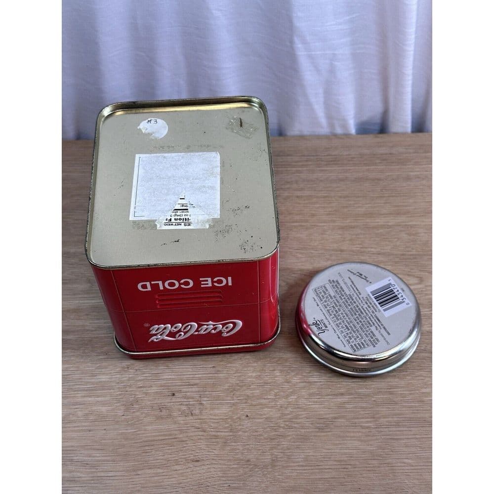 Coca Cola Tin Container Cooler Drink Coke In Bottles York Peppermint Sm Tin 2