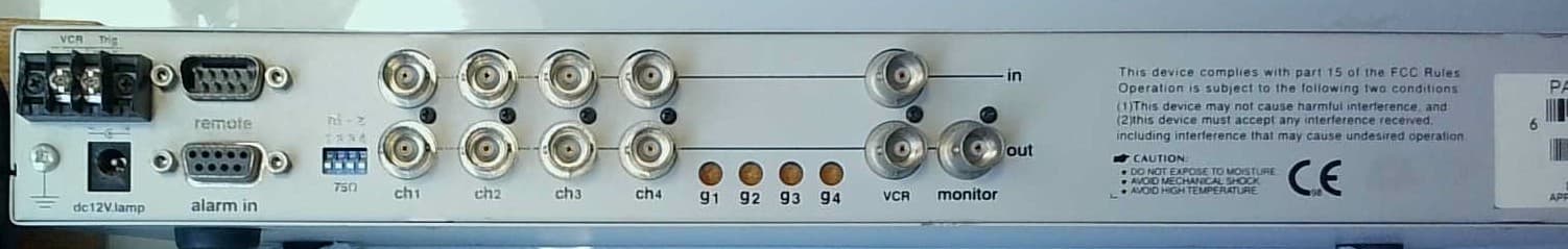 APPRO Tech MPX-9104SN 4-Channel Black White Quad Processor CCTV Surveillance 2