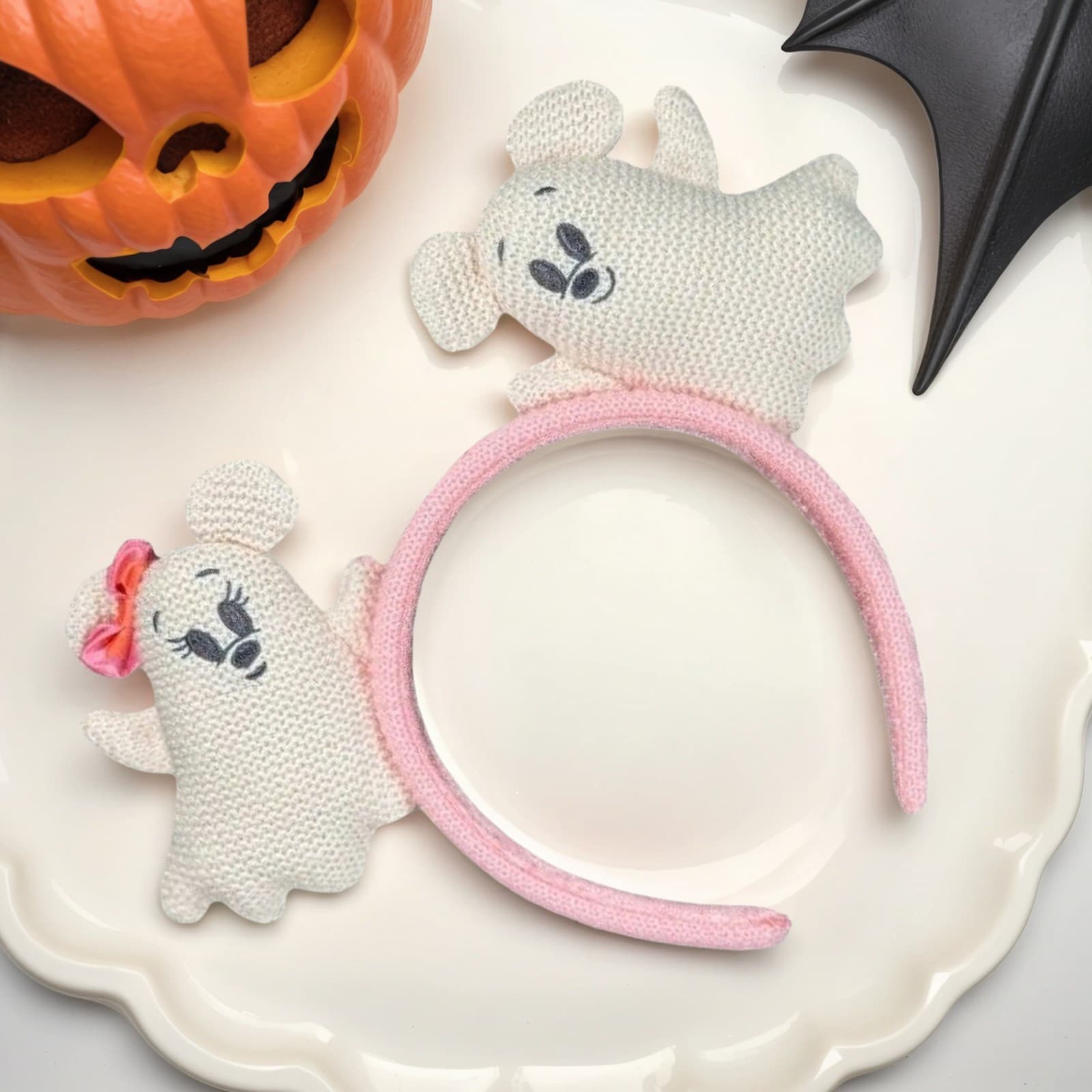 2025 Disney Parks Halloween Ghost Mickey And Minnie Mouse Ear Headband NEW 5