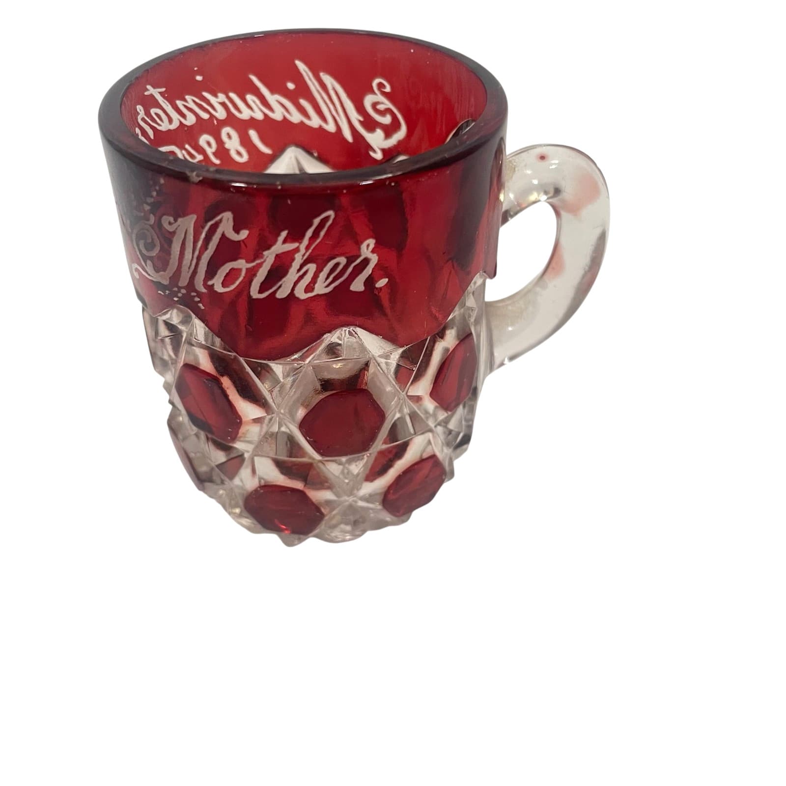 VTG 1894 Midwinter Fair Etched Glass Mother Red San Francisco Exposition 3