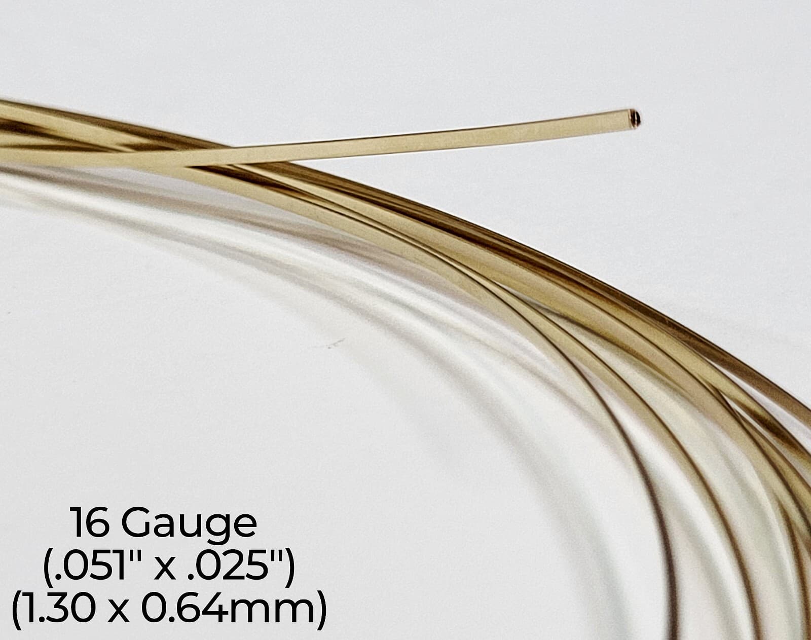 14/20 Yellow Gold-Filled Wire | Half Round | Half Hard | 10-24 Gauge | 1-10 ft 5