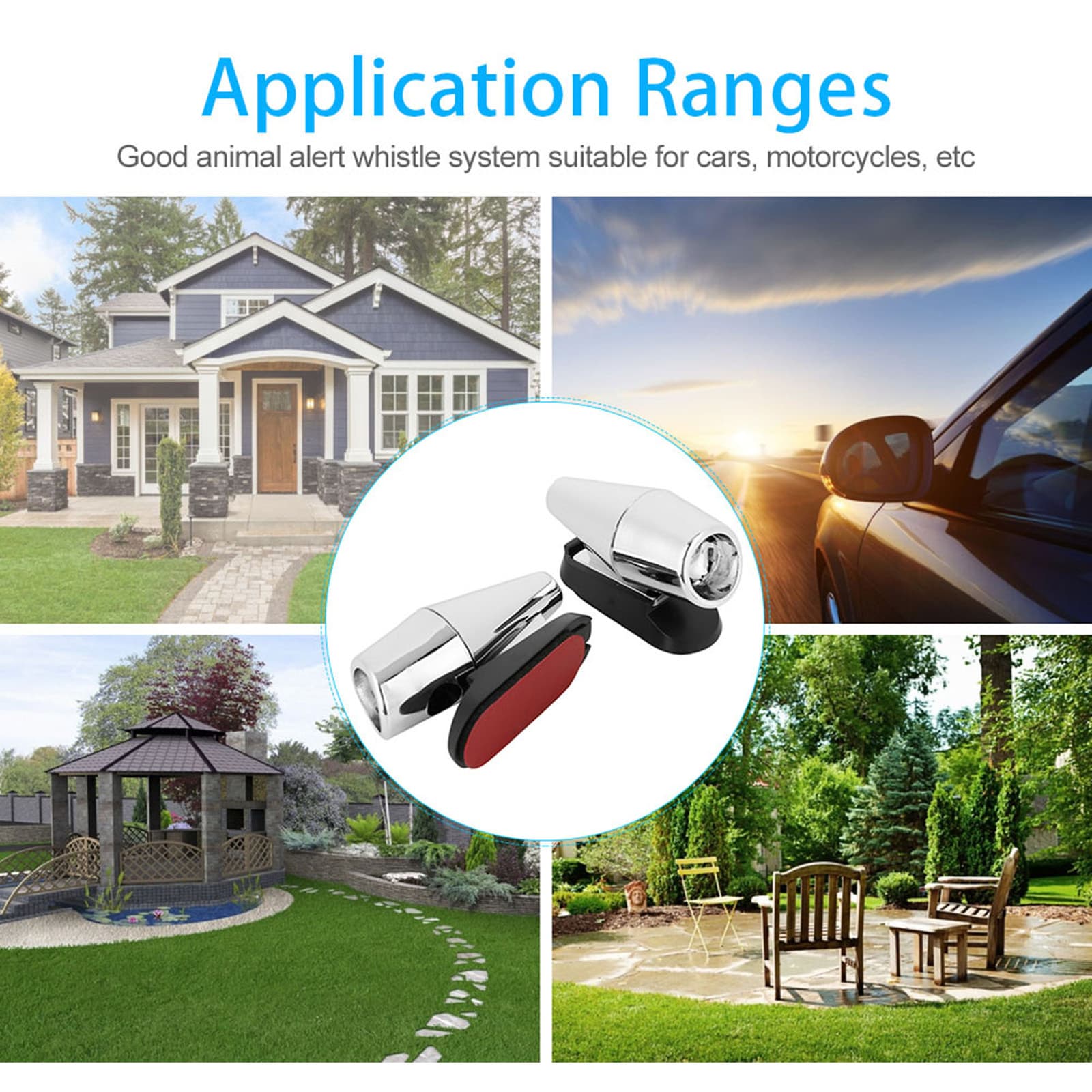 New 2Pcs Automotive Car Deer Snake Alert Sound Alarm Ultrasonic Wind Power Anima 4