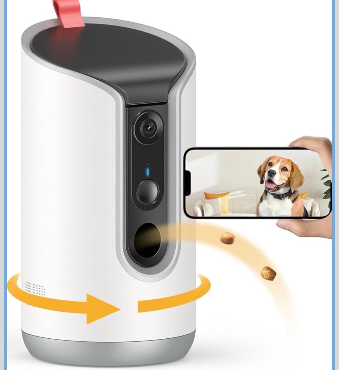 2K Pet Camera Treat Dispenser, 360°View Dog Camera with Phone App 5G&2.4G WiFi