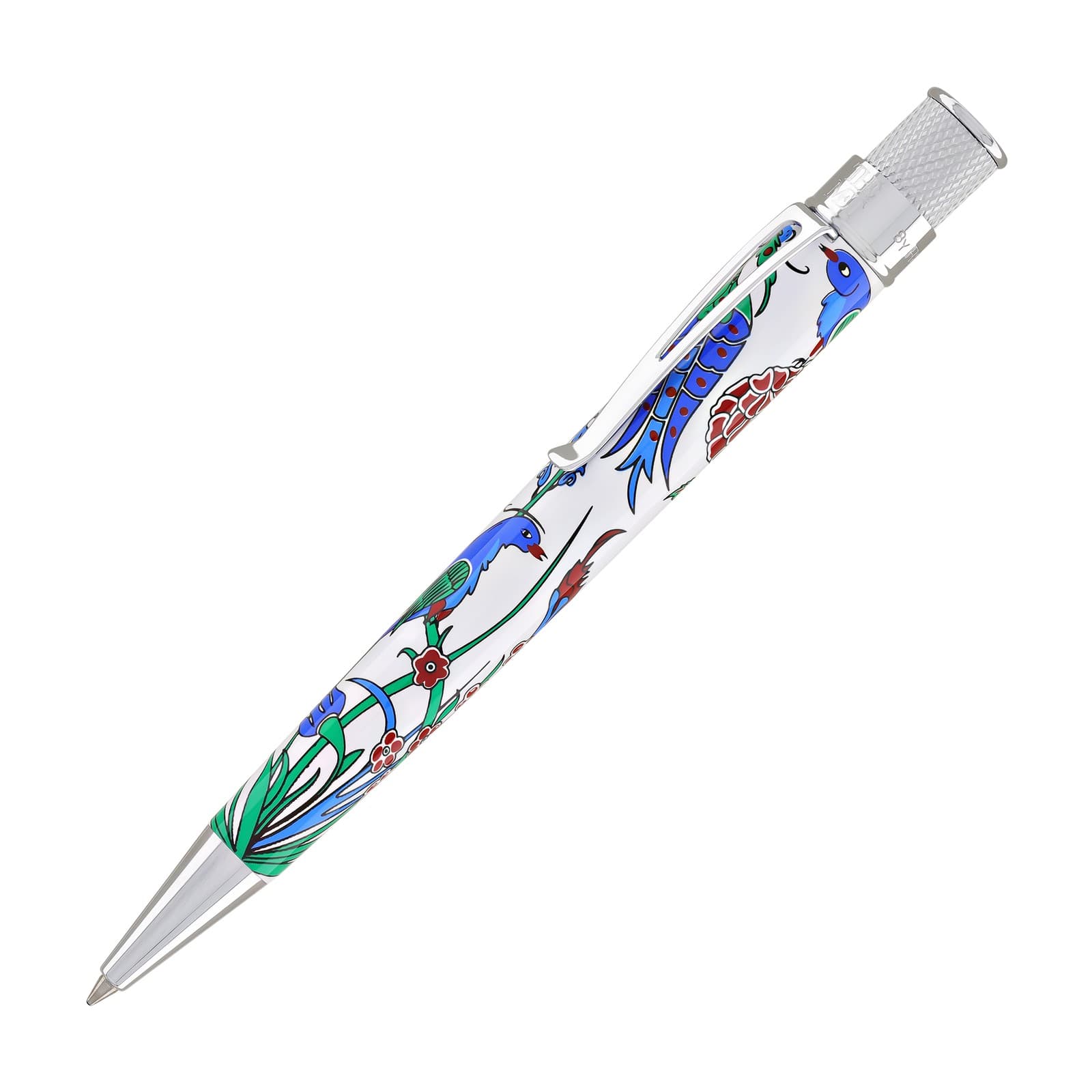 Retro 51 Tornado Metropolitan Rollerball in Iznik Garden Blue Birds & Flowers 2
