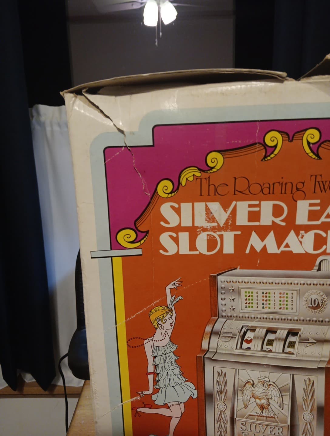 VTG 1977 Roaring Twenties Silver Eagle Slot Machine Bank Cleaned TESTED SEE DESC 4