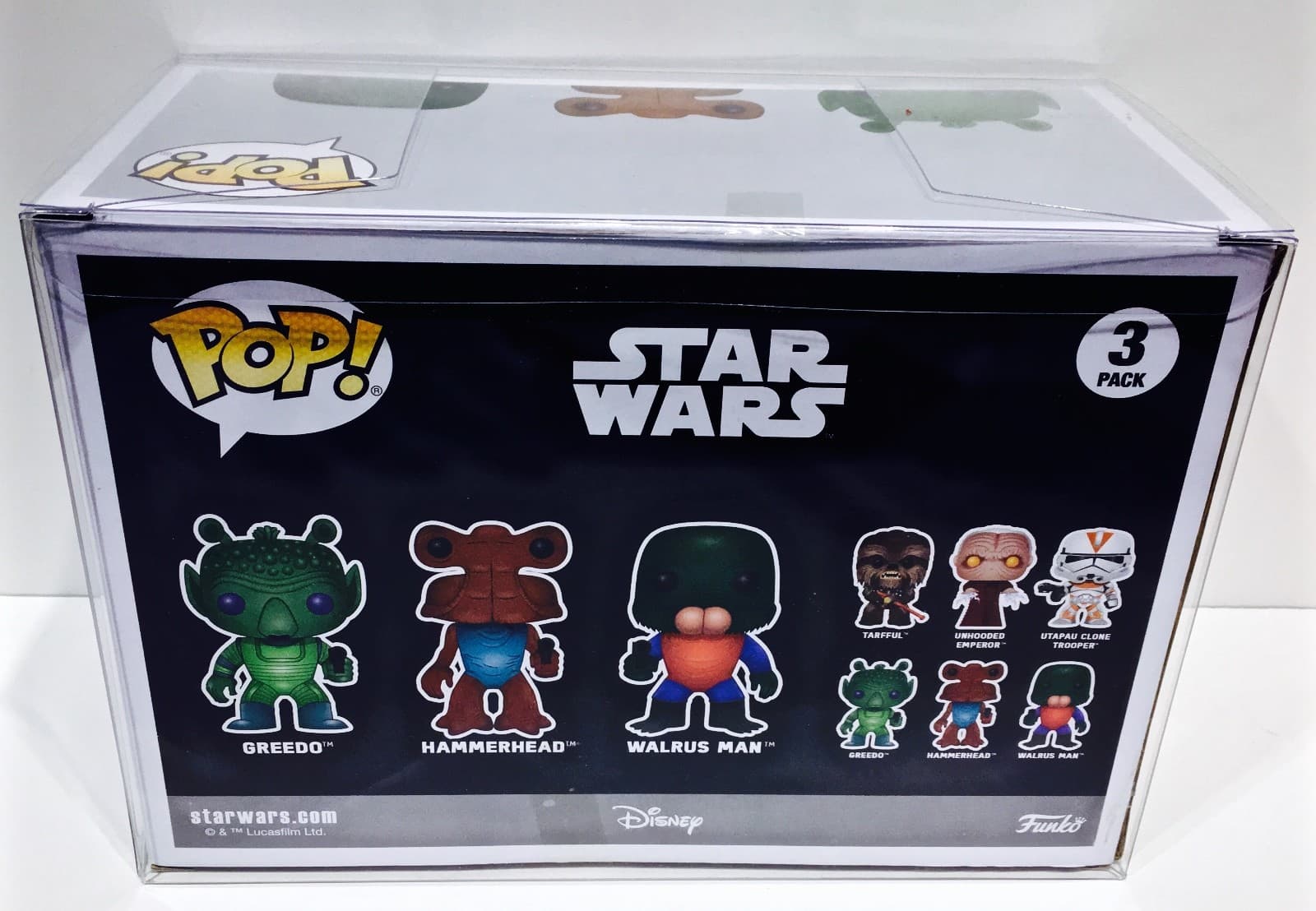 1 Box Protector For  Funko Walmart Star Wars 3 Packs  Cantina / Unhooded Emperor 4