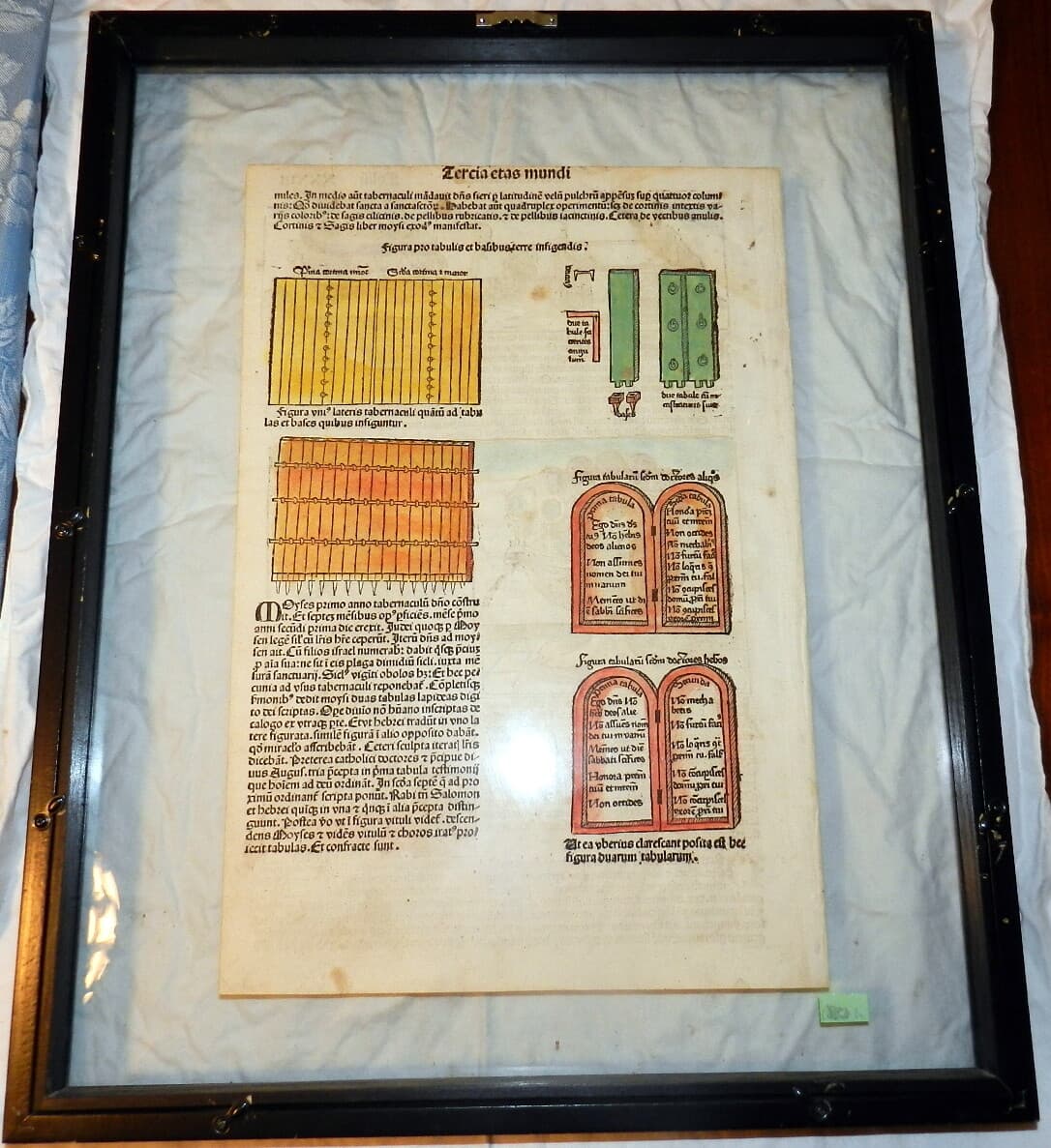 1493 Incunable leaf LIBER CHRONICARUM Tabernacle, Priestly Vestments Judaica 2