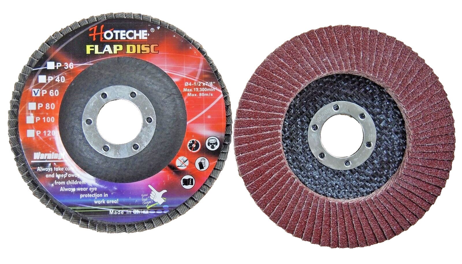 Lot of (20) Aluminum Oxide Flap Disc Grinding wheel 4-1/2"x7/8", 60 Grit 550307 4