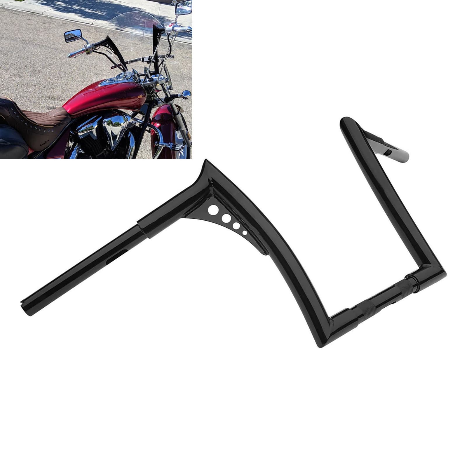 12" 14" Rise Handlebar Ape Hanger For Harley Softail Dyna Sportster Touring 2