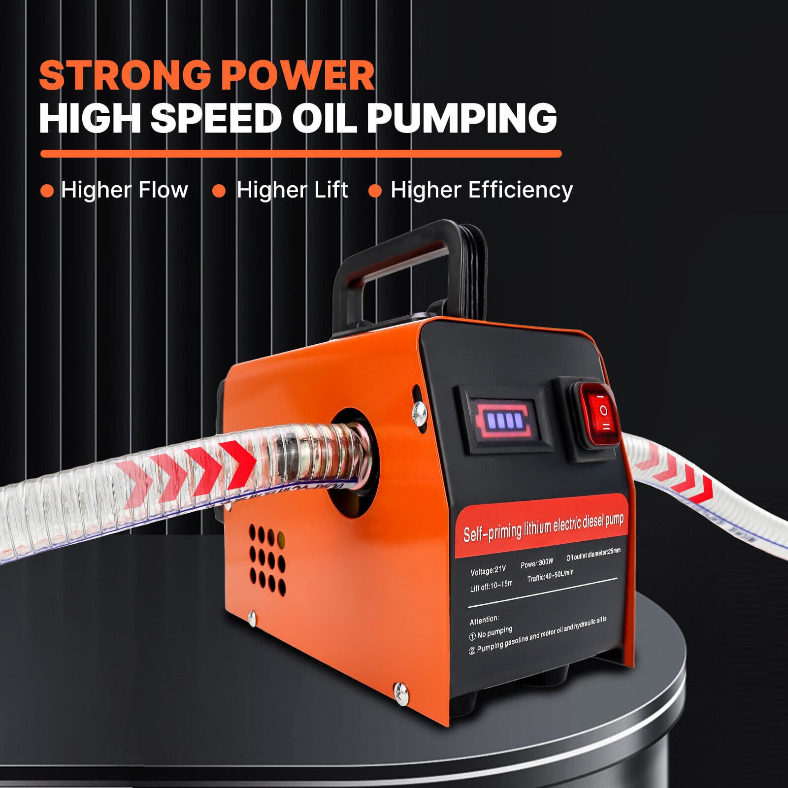 Fuel Transfer Pump for Diesel Kerosene 300W Self Priming Oil Change Pump 13GPM  5