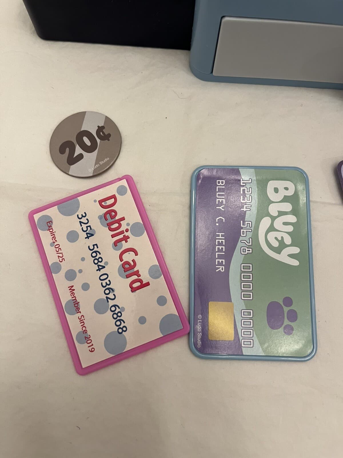 Bluey Cash Register Incomplete (Credit Card, Dollars, And Some Coins) Tested 2