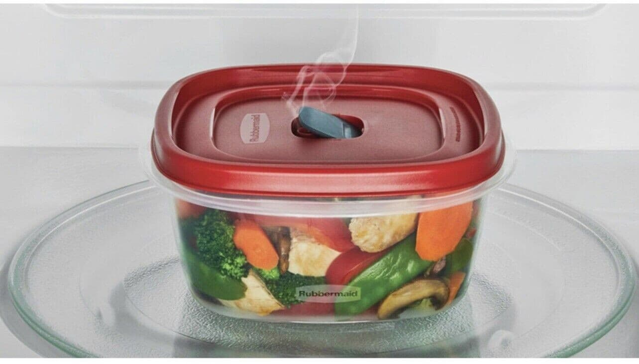 50-Piece Set Rubbermaid Food Storage Containers w/ Easy Find Lids, Vented, RED 3