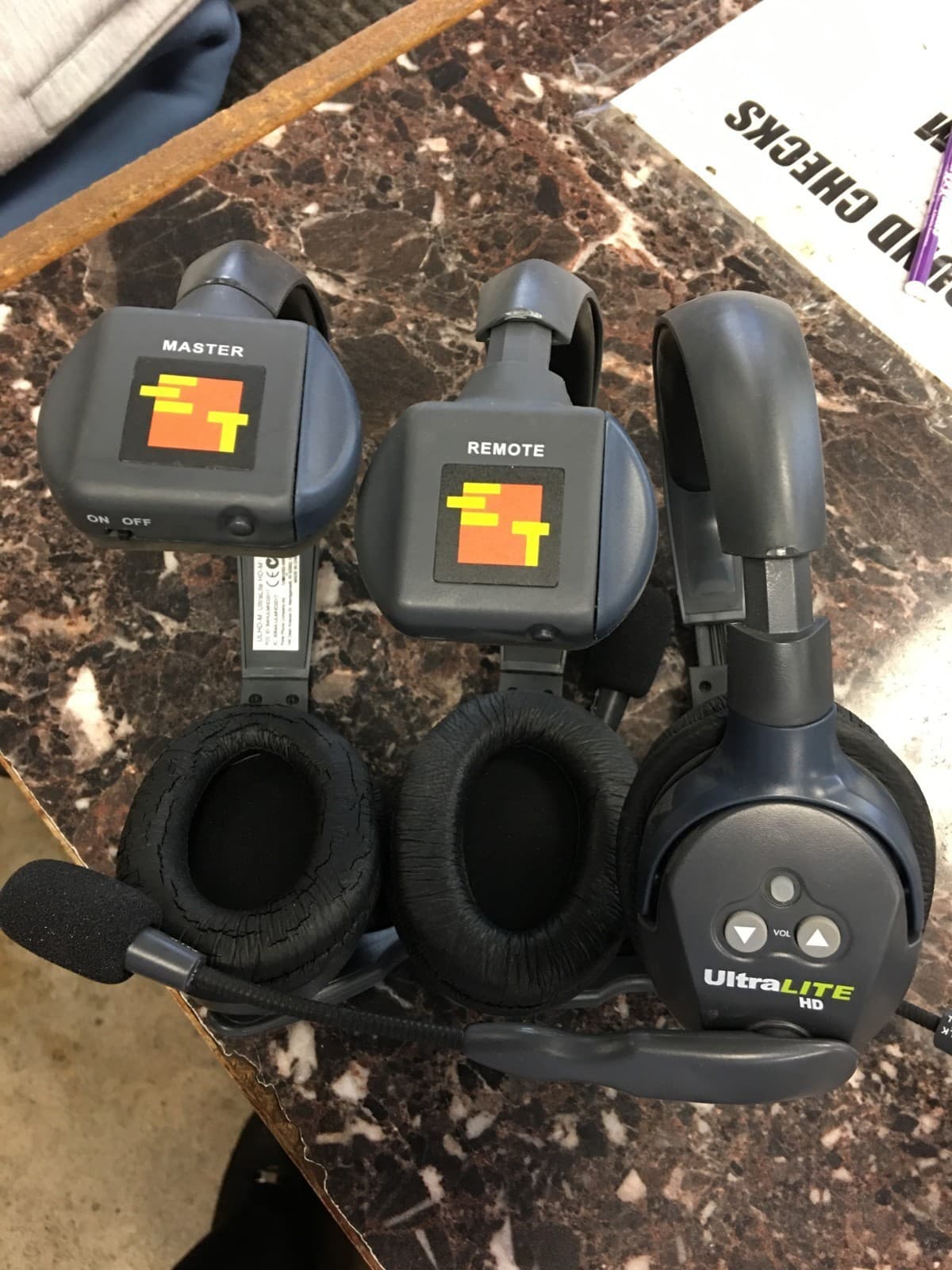 Lot Of 3 Eartec Ultralite HD Wireless Headset Systems With Batteries 5