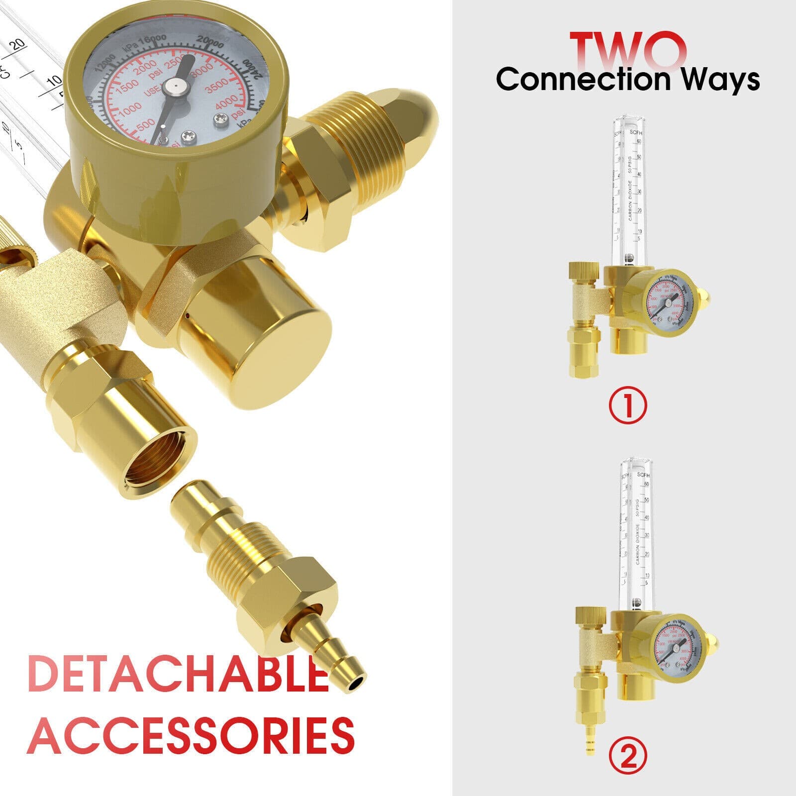 Mig Tig Flow Meter Regulator Argon CO2 Gas Welder Welding Weld Regulator Gauge 6