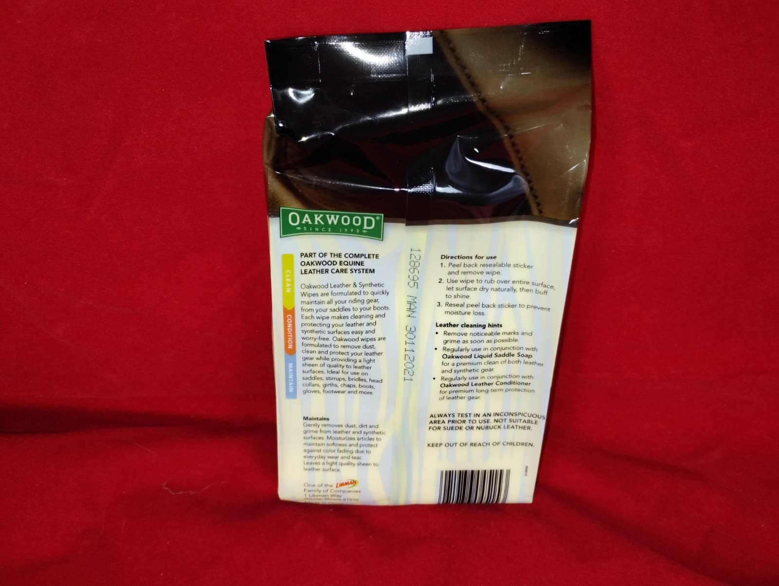Oakwood Leather & Synthetic Wipes 20ct. Saddle, Boots, Stirrups 2