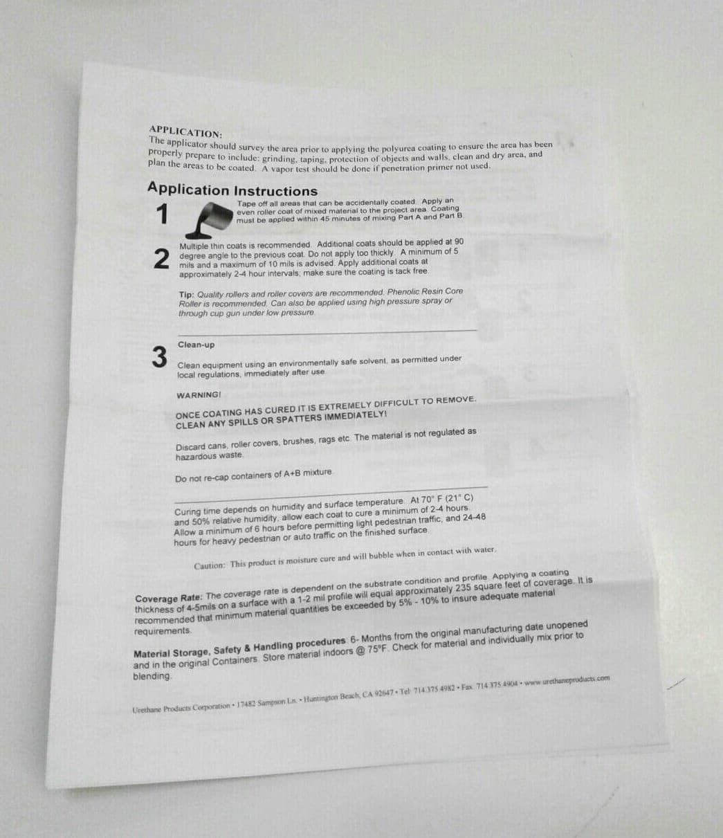 UPC 7200A & 7200B Side Gray Aliphatic UV Stable High Perform Polyurea Coating 2