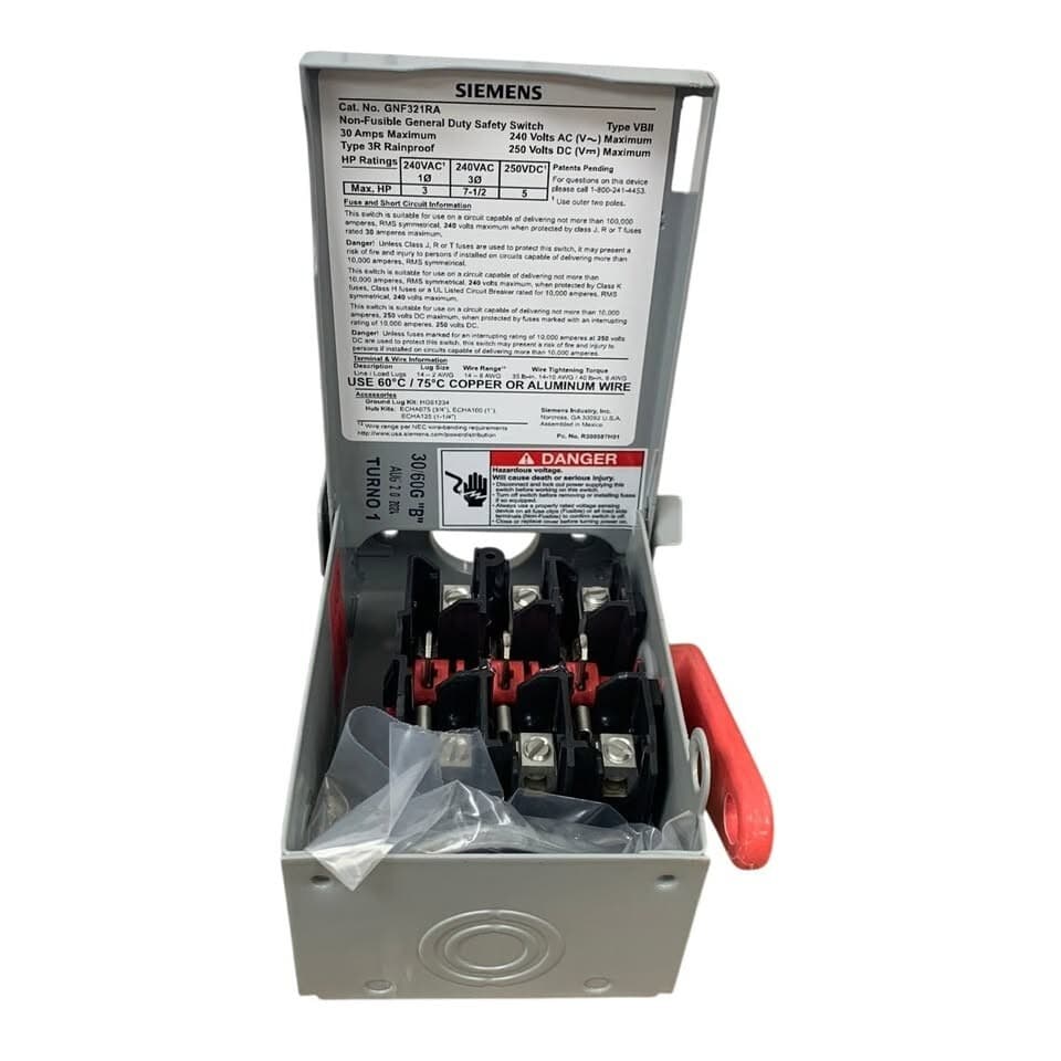 New Open Box Siemens GNF321RA 30A Non Fusible General Duty Safety Switch 2