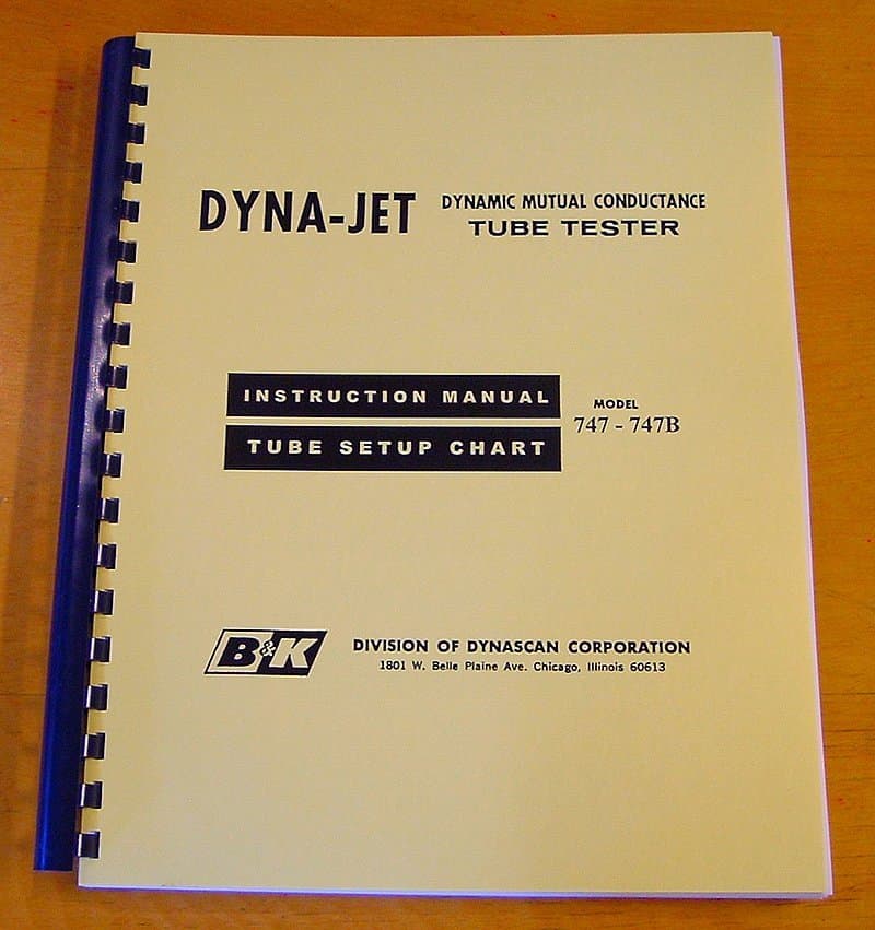 Ultimate B&K 747 / 747B Tube Tester Chart & Manual 99pp new remastered