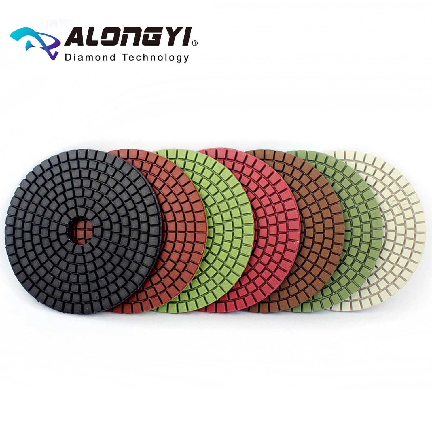 4" 7Pcs Diamond Polishing Pad Wet Use 100mm Flexible Resin Bond Abrasive Wheel 2