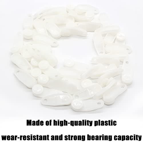  Traverse Rod Slides Curtain Replacement, 50 Pieces White Plastic Curtain 50pcs 6